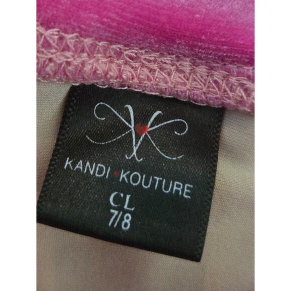 Kandi Kouture Girls Dance Two Piece Velvet Set Pink Size Large - Picture 3 of 3
